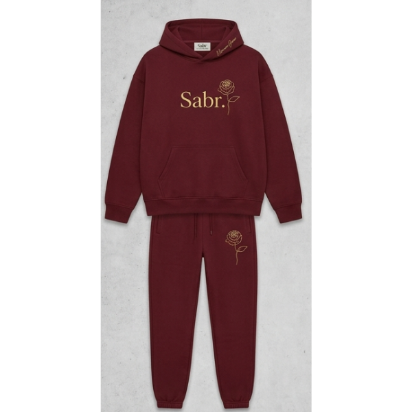The "Sabr" Signature Co-Ord Set - Premium Maroon
