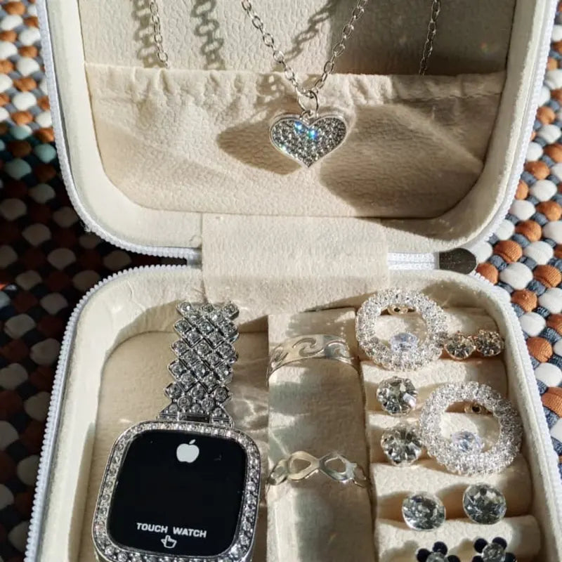 The Royal Sparkle Jewelry & Touch Watch Organizer Set
