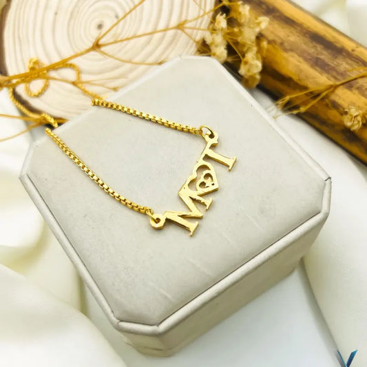 Customizable Personalized Gold-Plated Initials Necklace - Premium Edition