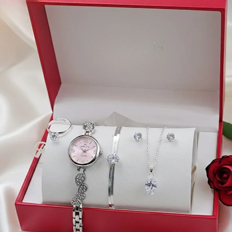 The Royale Elegance 5-Piece Set - Luxury Watch & Jewelry Collection Delivery Free