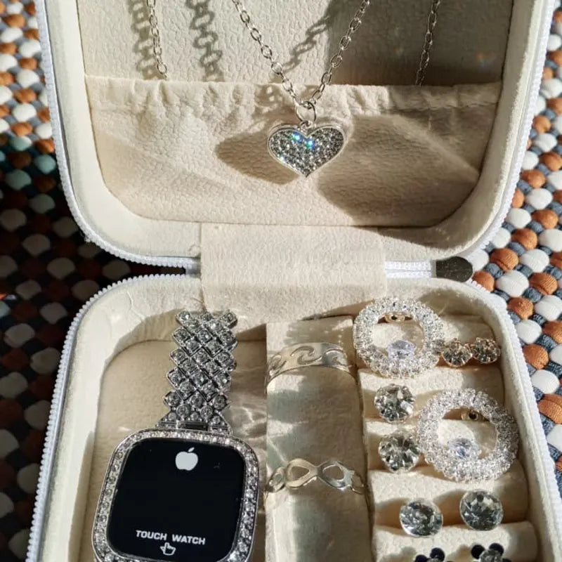 The Royal Sparkle Jewelry & Touch Watch Organizer Set