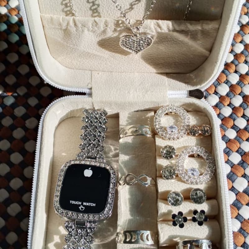The Royal Sparkle Jewelry & Touch Watch Organizer Set