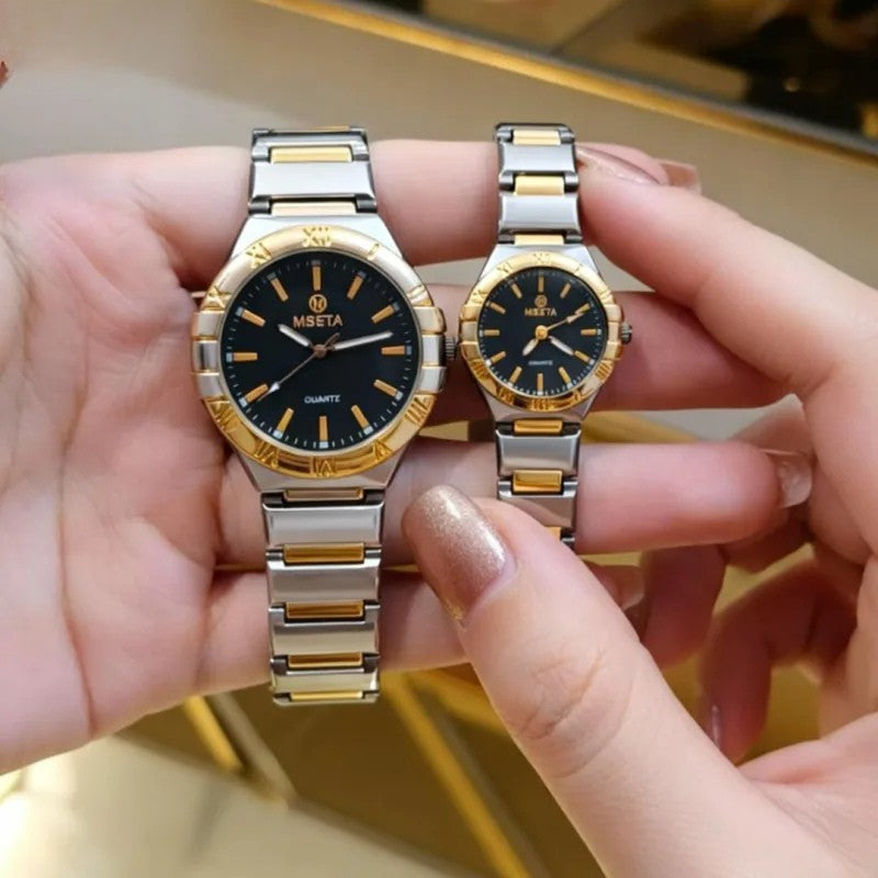MSETA Premium Couple Watch Set - Two-Tone Edition