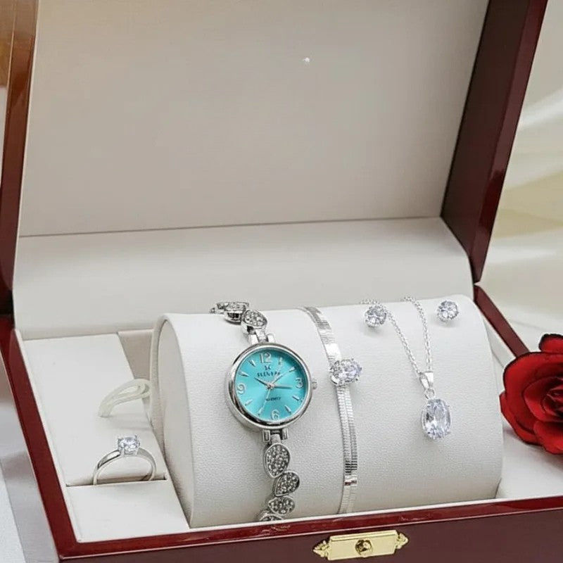 The Royale Elegance 5-Piece Set - Luxury Watch & Jewelry Collection Delivery Free