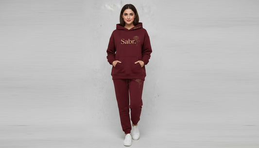 The "Sabr" Signature Co-Ord Set - Premium Maroon