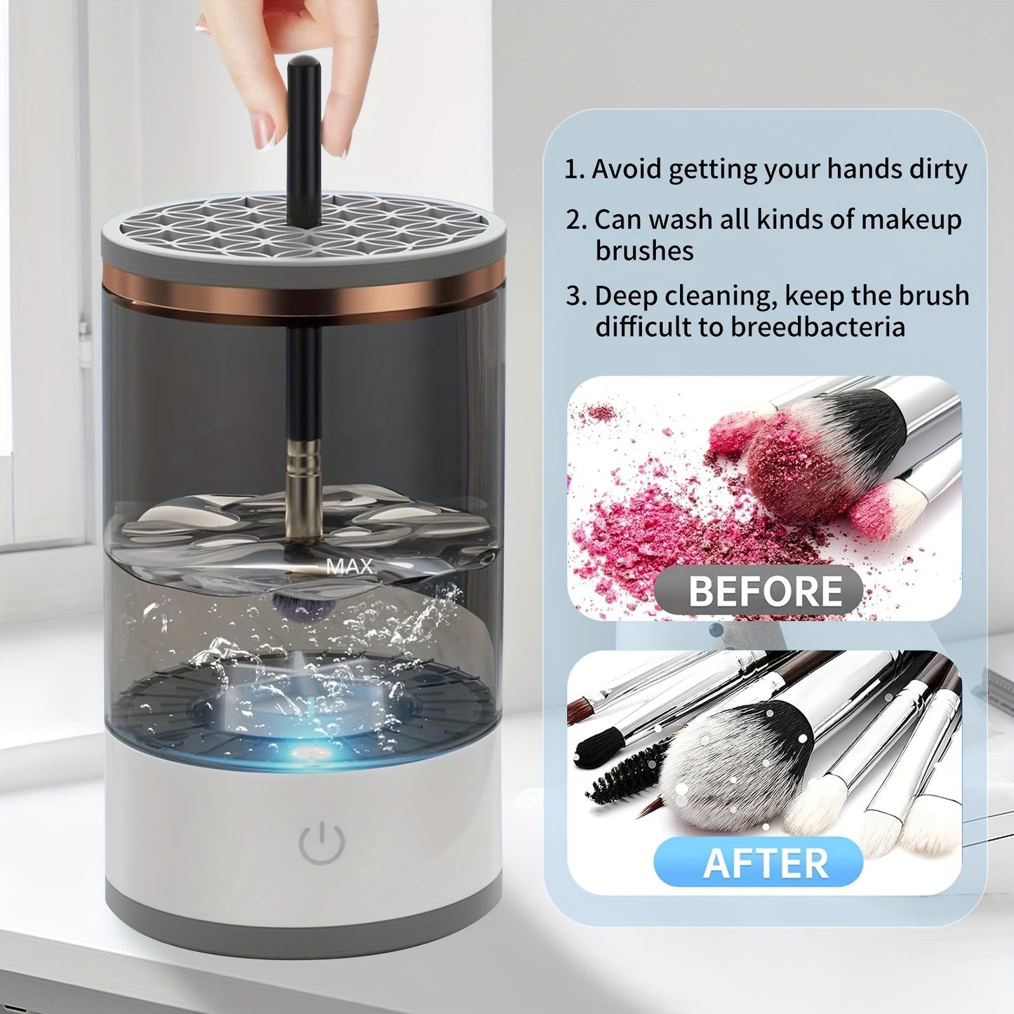 Premium Automatic Makeup Brush Cleaner - Spa Edition