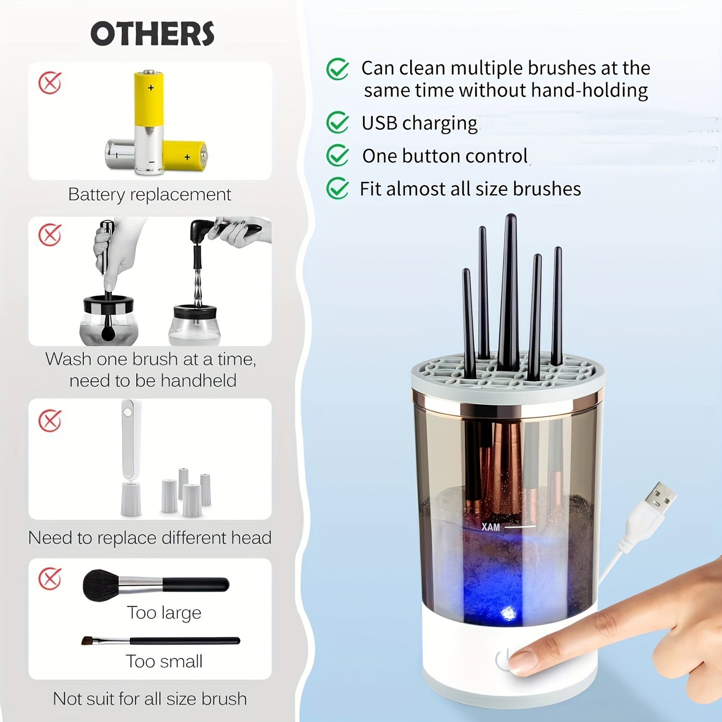 Premium Automatic Makeup Brush Cleaner - Spa Edition