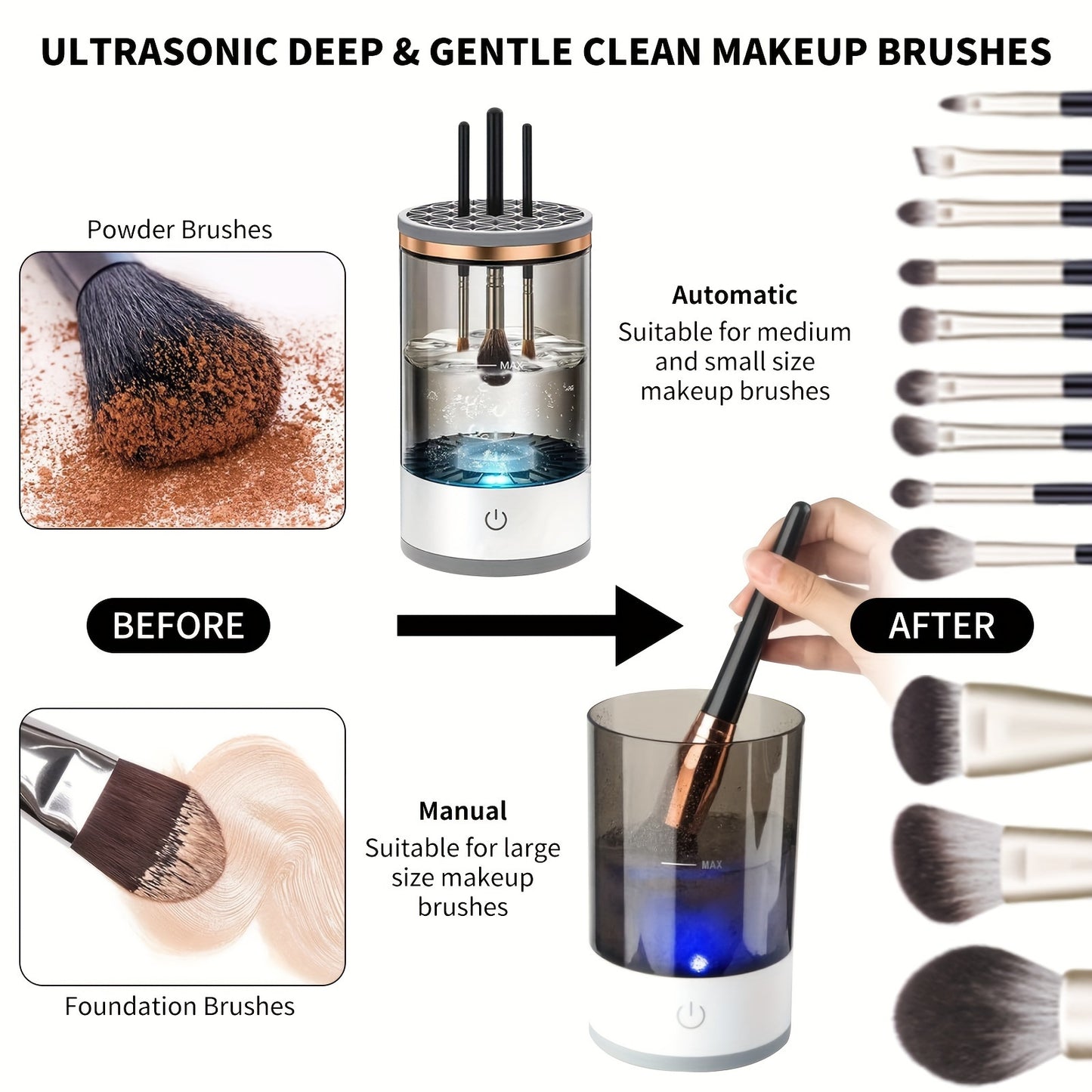 Premium Automatic Makeup Brush Cleaner - Spa Edition